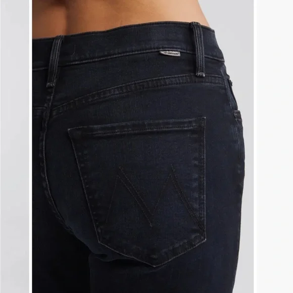 MOTHER The Rider High Waist Ankle Slim Straight Leg Jeans in Night in Paris
